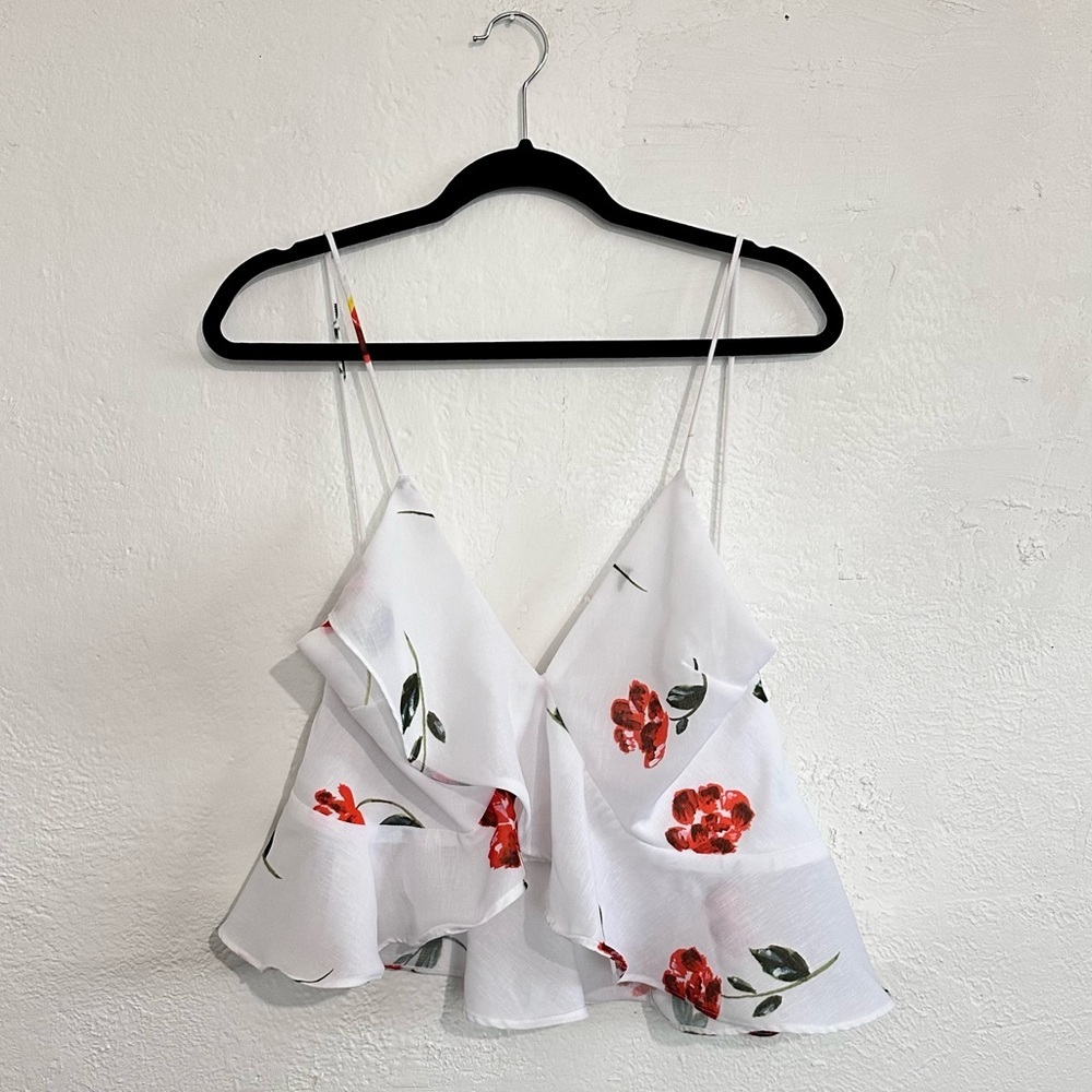 Sabo Skirt Floral White and Red Women's Top
